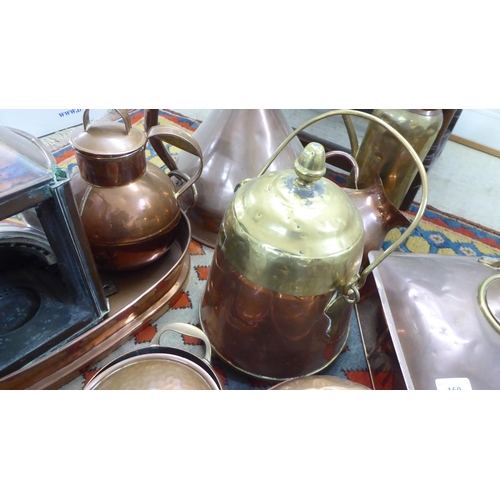 159 - Mainly 19thC metalware: to include a square copper kettle 