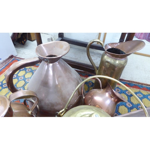 159 - Mainly 19thC metalware: to include a square copper kettle 