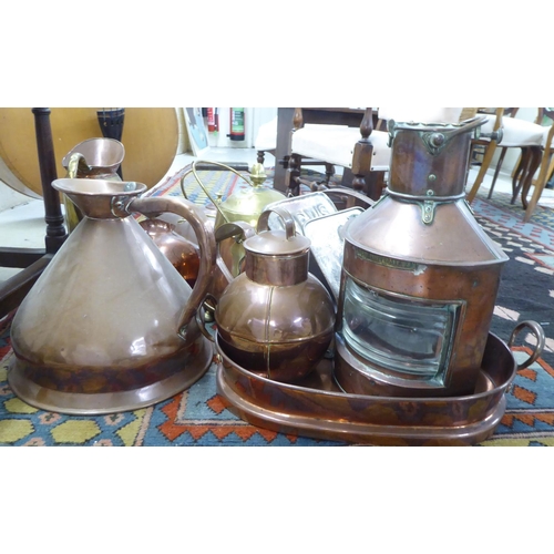 159 - Mainly 19thC metalware: to include a square copper kettle 