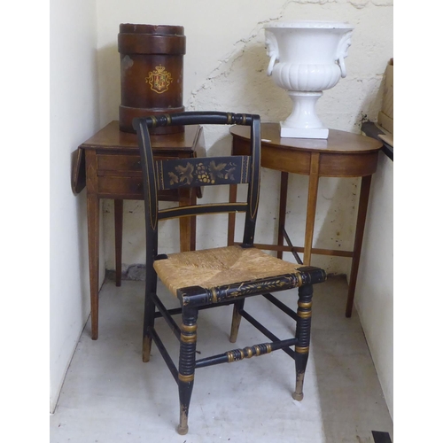 168 - Small furniture: to include a late 19thC string inlaid mahogany oval occasional table, raised on squ... 