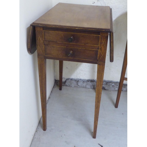 168 - Small furniture: to include a late 19thC string inlaid mahogany oval occasional table, raised on squ... 