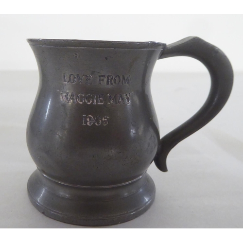 169 - 18thC, 19thC and later pewter: to include tankards 