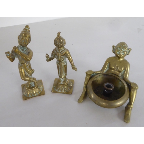 195 - A mixed lot: to include two 18thC inspired cast brass religious caskets  3