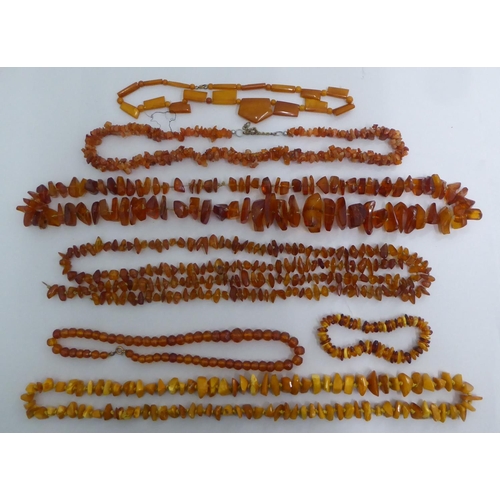 2 - Amber coloured costume jewellery