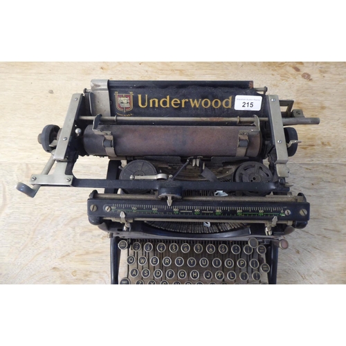 215 - A vintage Underwood manual typewriter