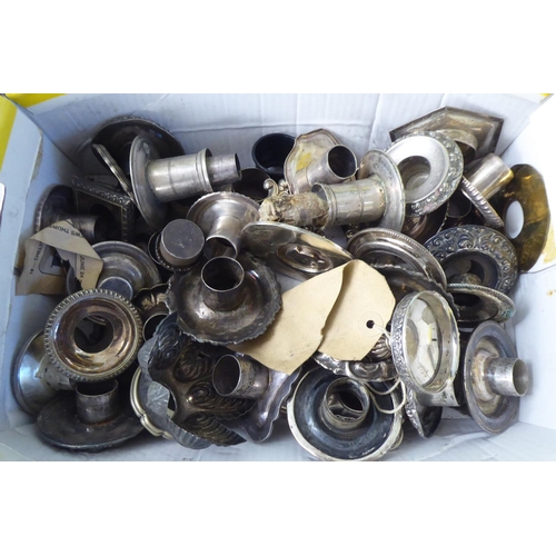 228 - Silver plated candelabra socket repairs/spares 