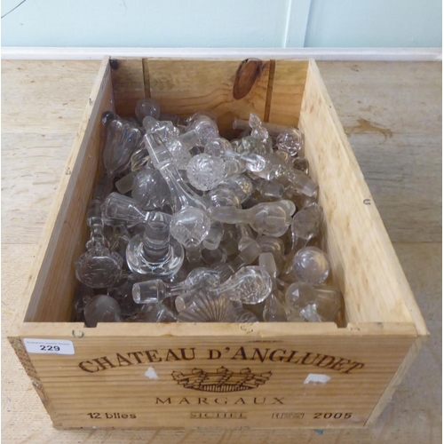 229 - Clear crystal decanter stoppers  various sizes and forms 