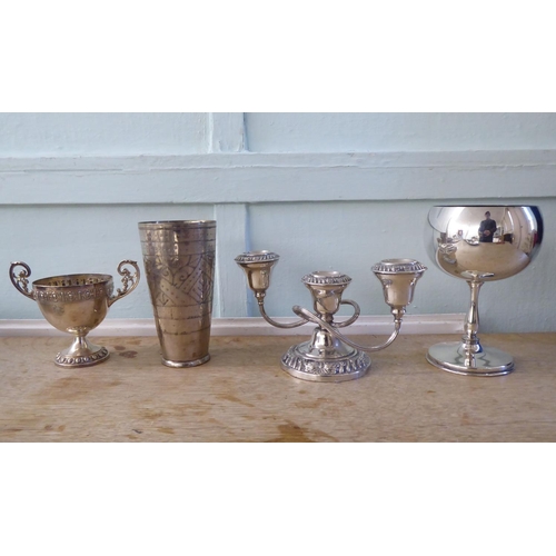 231 - Silver plated tableware: to include tureen and covers; goblets; and a cigarette box  7