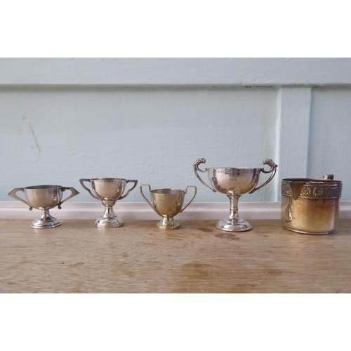 231 - Silver plated tableware: to include tureen and covers; goblets; and a cigarette box  7