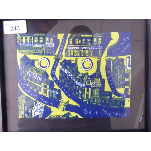 243 - After Sir Grayson Perry - 'Gentrification Cloth'  print on cloth  5.5