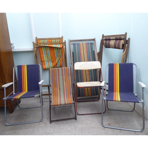 244 - Six vintage deck and other chairs