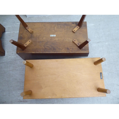 260 - A pair of 1970s teak tables of staggered form with hinged lids and drawer compartments  17