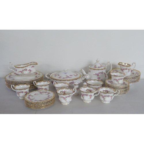 261 - Royal Albert bone china Dimity Rose pattern tableware 