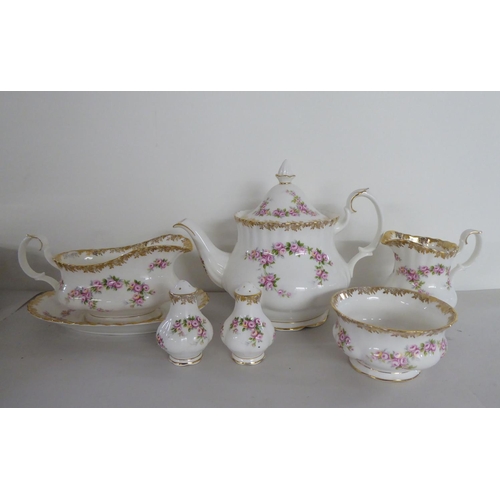 261 - Royal Albert bone china Dimity Rose pattern tableware 