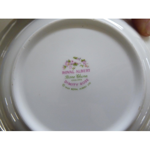 261 - Royal Albert bone china Dimity Rose pattern tableware 