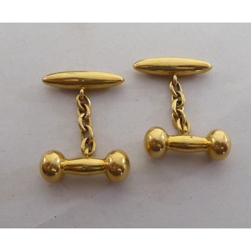 265 - A pair of 18ct gold ball and chain design cufflinks  boxed 