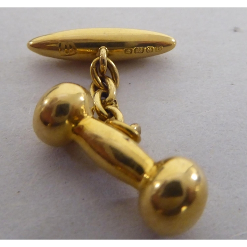 265 - A pair of 18ct gold ball and chain design cufflinks  boxed 