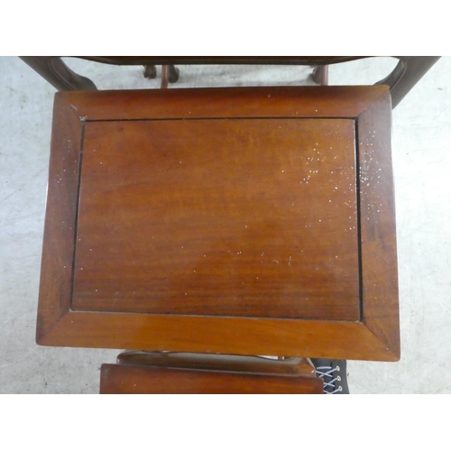 279 - A modern quartetto of Chinese mahogany occasional tables  largest 28