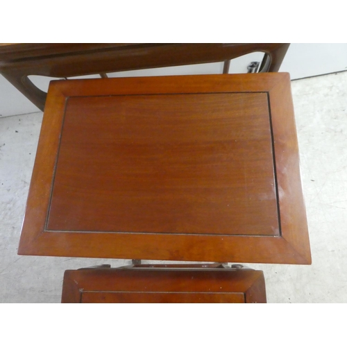 279 - A modern quartetto of Chinese mahogany occasional tables  largest 28