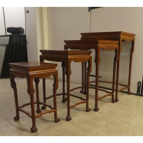 279 - A modern quartetto of Chinese mahogany occasional tables  largest 28