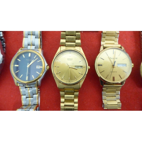 28 - Variously cased and strapped wristwatches