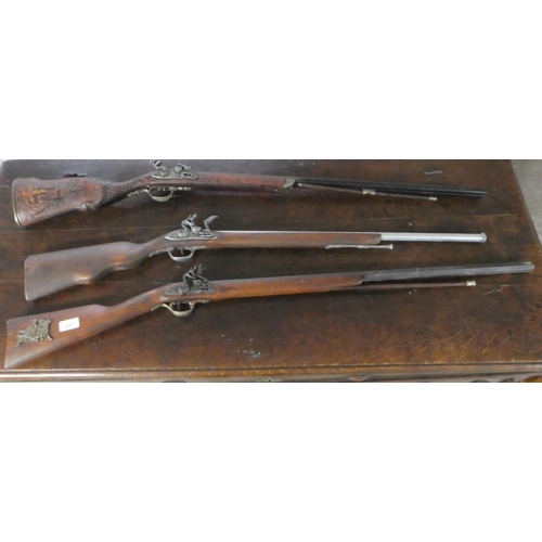 297 - Three replica 19thC style rifles  (display purposes only)