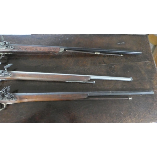 297 - Three replica 19thC style rifles  (display purposes only)