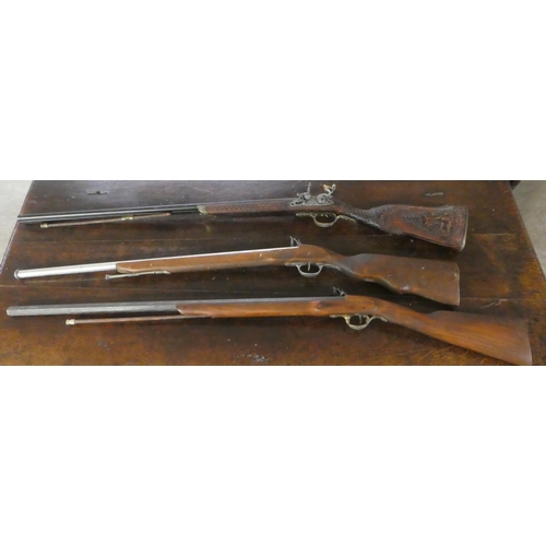 297 - Three replica 19thC style rifles  (display purposes only)