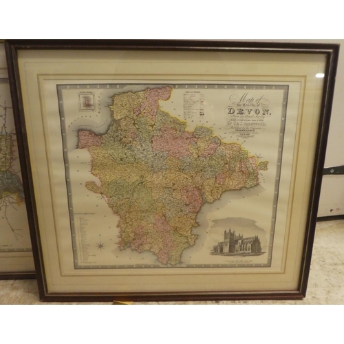 303 - After C&J Greenwood originals - four modern reproduction coloured county printed maps, viz. 'Ber... 