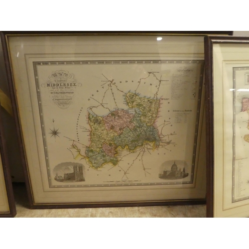 303 - After C&J Greenwood originals - four modern reproduction coloured county printed maps, viz. 'Ber... 