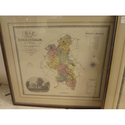 303 - After C&J Greenwood originals - four modern reproduction coloured county printed maps, viz. 'Ber... 