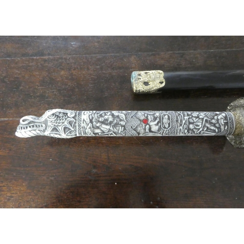 312 - A reproduction Japanese Samurai sword with a composition handle  the blade 29