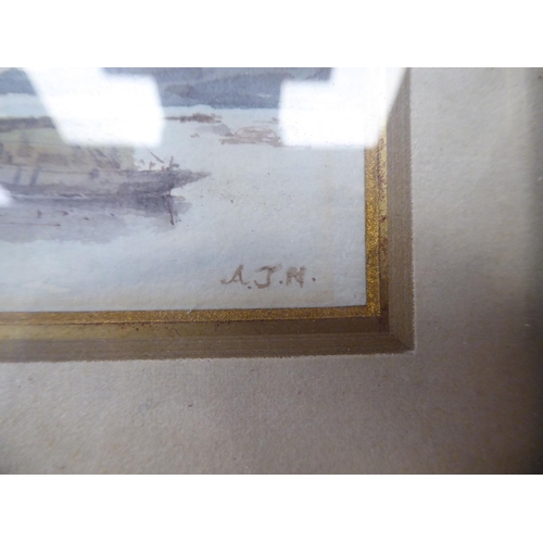 318 - AJM - 'Port Appin, Scotland'  watercolour  bears a monogram  4