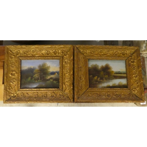 319 - A pair of early 20thC Art Nouveau gilded gesso picture frames, each decorated with flora and whiplas... 