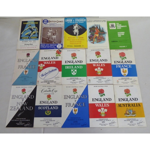 321 - Mainly 1950s rugby, tennis and athletics printed ephemera