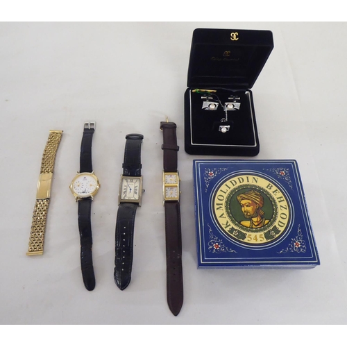 353 - Items of personal ornament: to include three variously cased and strapped wristwatches