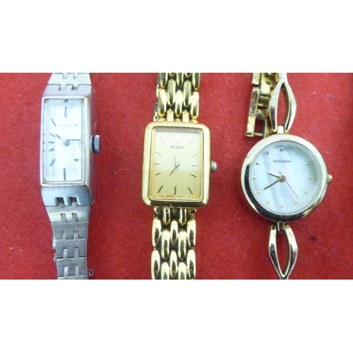 55 - Ladies variously cased and strapped wristwatches