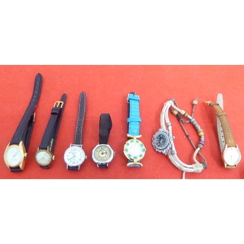 55 - Ladies variously cased and strapped wristwatches