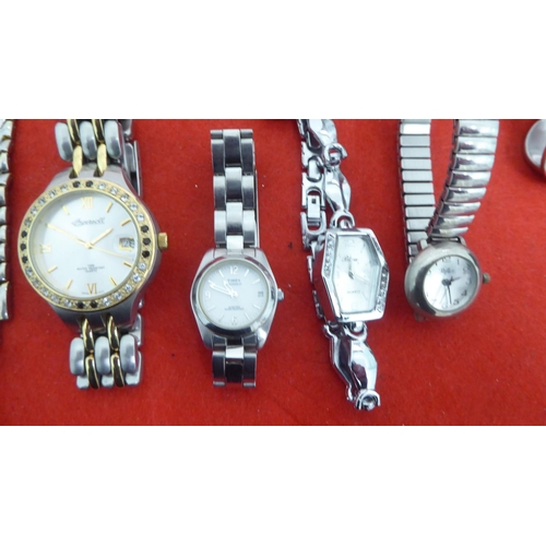 57 - Ladies variously cased and strapped wristwatches