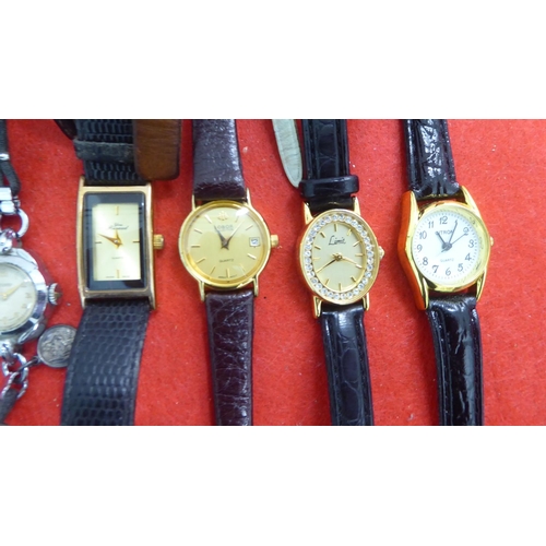 58 - Ladies variously cased and strapped wristwatches