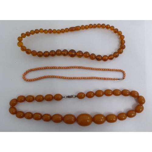 6 - Amber coloured costume jewellery