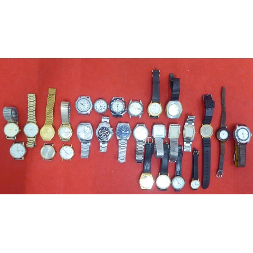 62 - Variously cased and strapped wristwatches