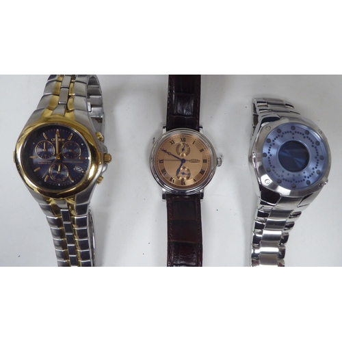 67 - Six various modern stainless steel cased and other wristwatches: to include Robra, Krug-Baumen and C... 