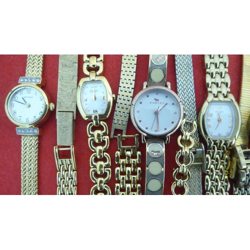 71 - Ladies variously cased and strapped wristwatches