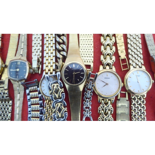 71 - Ladies variously cased and strapped wristwatches