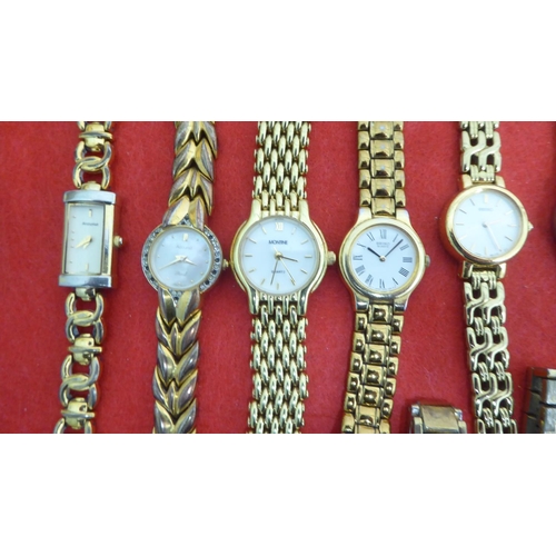 71 - Ladies variously cased and strapped wristwatches