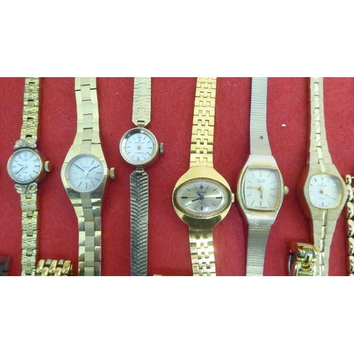 71 - Ladies variously cased and strapped wristwatches