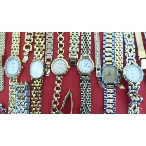 71 - Ladies variously cased and strapped wristwatches