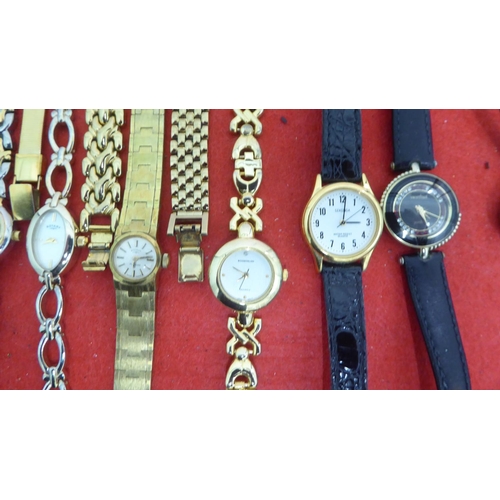 71 - Ladies variously cased and strapped wristwatches