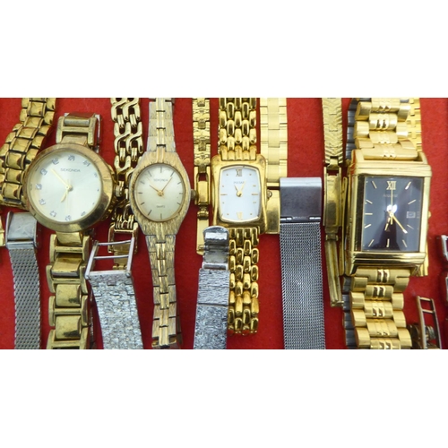 71 - Ladies variously cased and strapped wristwatches